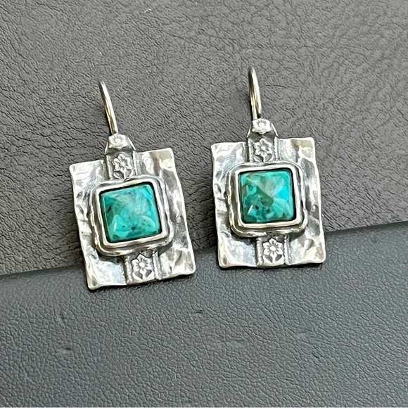 🔴SOLD🔴 Shablool Didae sterling silver turquoise earrings - Picture 4 of 7
